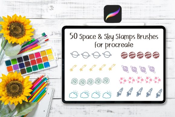 Download 50 Space Stamps Brushes for Procreate - Brushes for procreate Collection