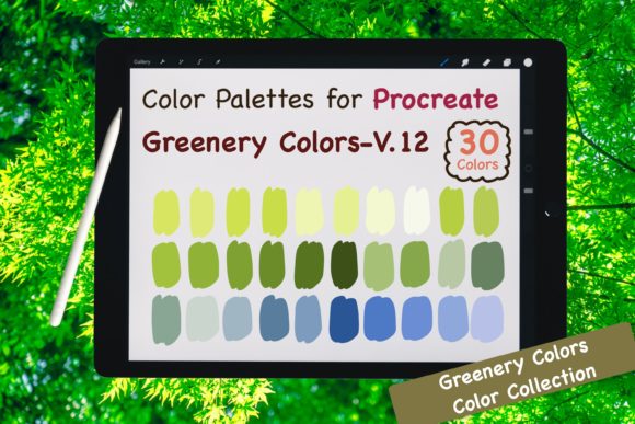 Download Procreate Color Palette-Greenery V.12 - Procreate color palette Collection