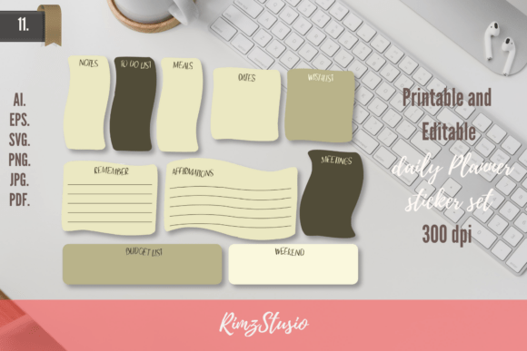 Download Daily Weekly Planner Stickers Vector Set - Daily weekly planner Collection