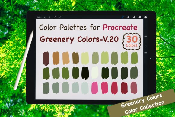 Download Procreate Color Palette-Greenery V.20 - Procreate color palette Collection