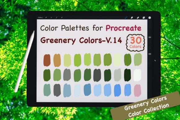 Download Procreate Color Palette-Greenery V.14 - Procreate color palette Collection