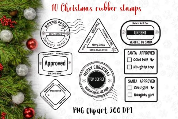 Download Christmas Stamp PNG Clipart Black Design - Christmas stamp Collection