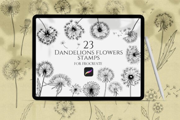 Download Dandelions Flowers Procreate Stamps - Flowers Collection