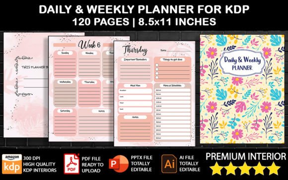 Download Daily Weekly Planner for KDP - Daily weekly planner Collection