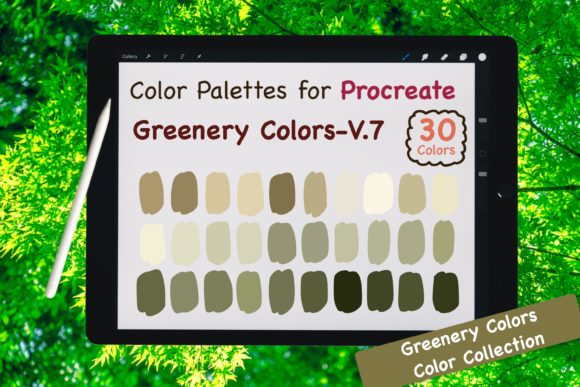Download Procreate Color Palette-Greenery V.7 - Procreate color palette Collection