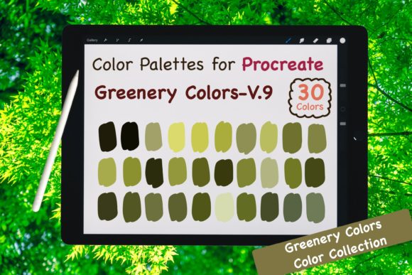 Download Procreate Color Palette-Greenery V.9 - Procreate color palette Collection