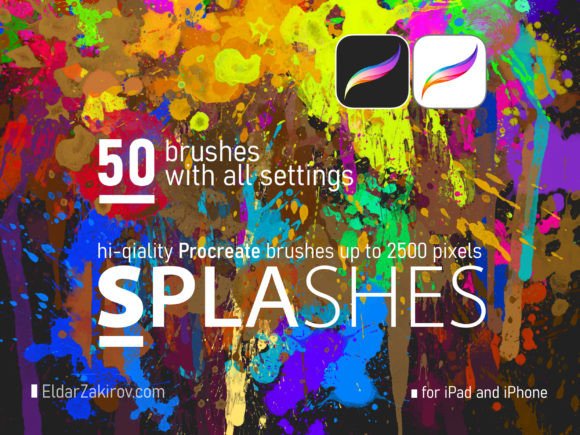 Download 50 Hi-Res SPLASHES Brushes for PROCREATE - Brushes for procreate Collection