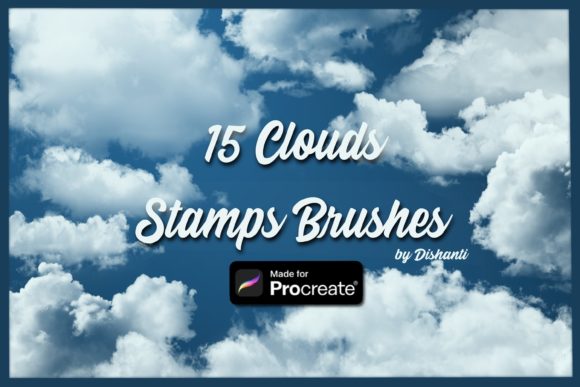 Download 15 Clouds Stamps Brushes for Procreate. - Brushes for procreate Collection
