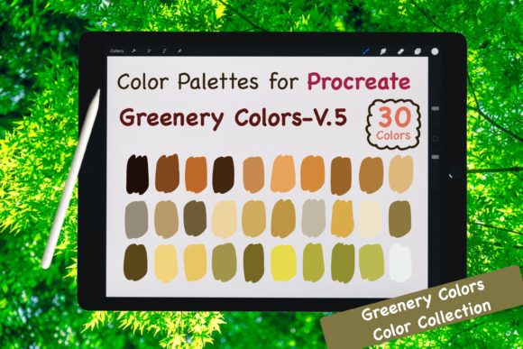 Download Procreate Color Palette-Greenery V.5 - Procreate color palette Collection