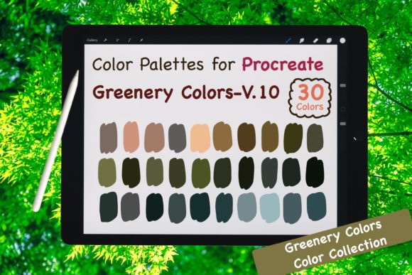 Download Procreate Color Palette-Greenery V.10 - Procreate color palette Collection