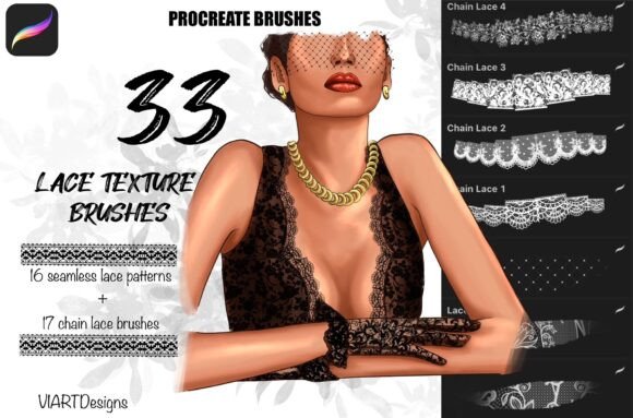 Download Lace Texture Brushes for Procreate - Brushes for procreate Collection