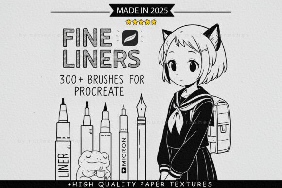 Download 300 Fine Line Brushes for Procreate - Brushes for procreate Collection