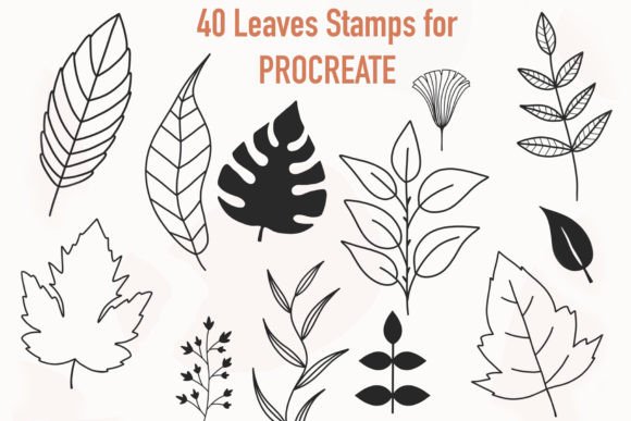 Download Leaves Stamp Brushes for Procreate - Brushes for procreate Collection
