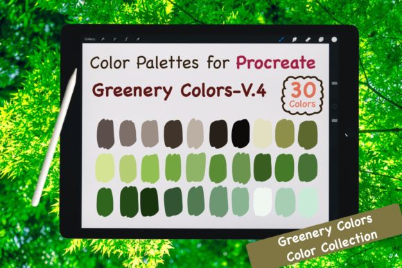 Download Procreate Color Palette-Greenery V.4 - Procreate color palette Collection