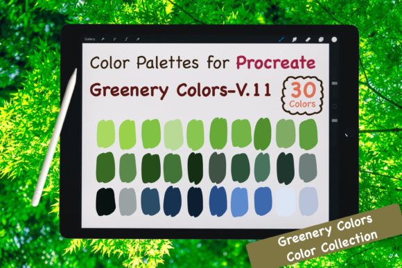 Download Procreate Color Palette-Greenery V.11 - Procreate color palette Collection