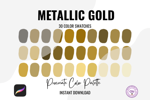 Download Metallic Gold Procreate Color Palette - Procreate color palette Collection