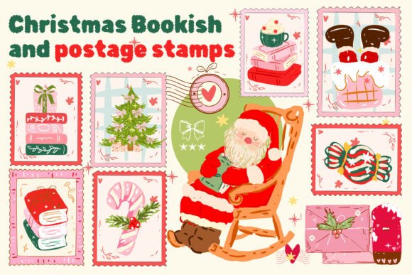Download Retro Christmas Stamp Bookish Christmas - Christmas stamp Collection