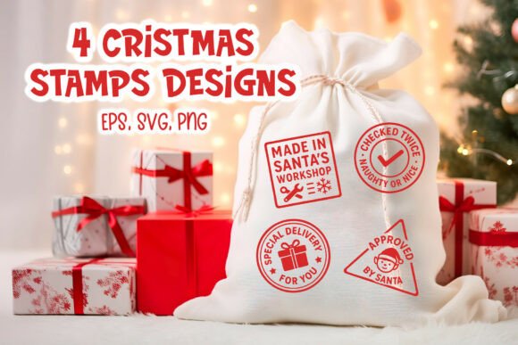 Download Christmas Stamp SVG for Santa Sack - Christmas stamp Collection