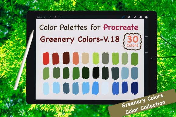 Download Procreate Color Palette-Greenery V.18 - Procreate color palette Collection