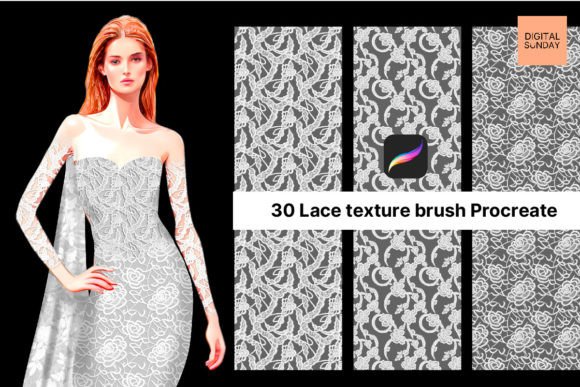 Download 30 Lace Texture Brushes for Procreate - Brushes for procreate Collection