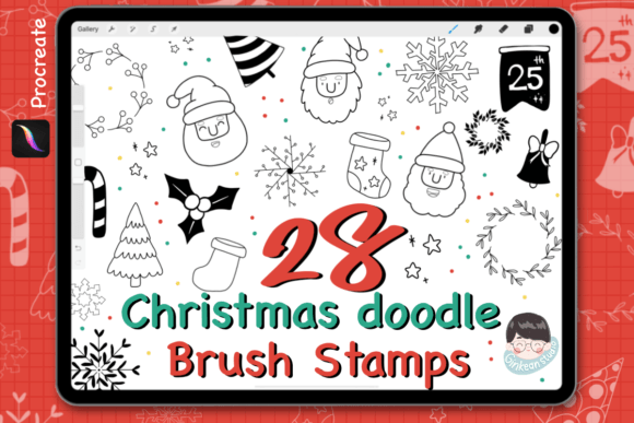 Download 28 Procreate Christmas Stamps |Christmas - Christmas stamp Collection