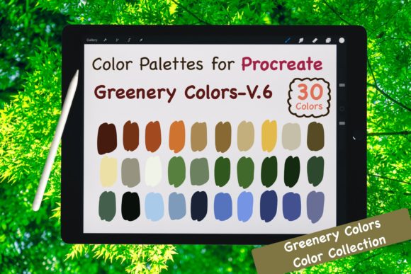 Download Procreate Color Palette-Greenery V.6 - Procreate color palette Collection