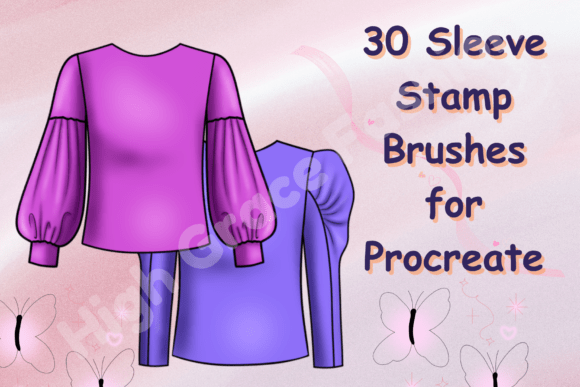 Download 30 Sleeve Stamp Brushes for Procreate - Brushes for procreate Collection