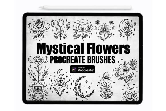 Download Mystical Flowers Procreate Stamp Brushes - Flowers Collection