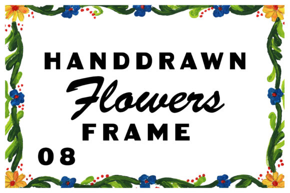 Download Handdrawn Flowers Frame - Flowers Collection