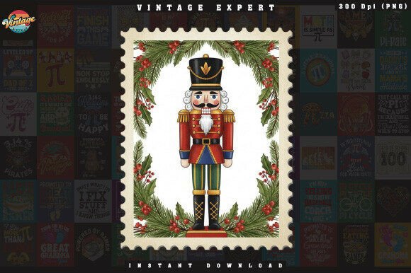 Download Vintage Nutcracker Christmas Stamp PNG - Premium Resources