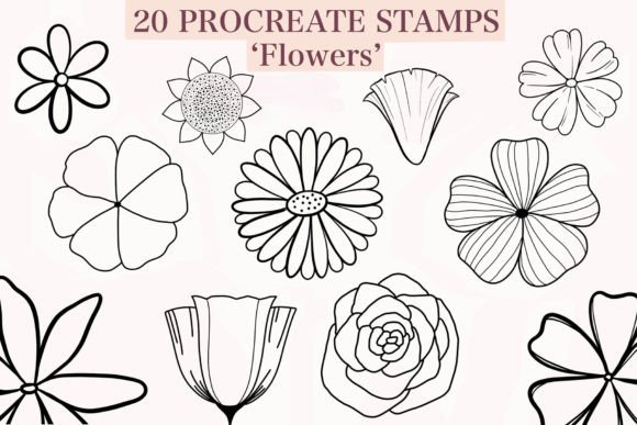 Download Flowers Procreate Stamp Brushes - Flowers Collection