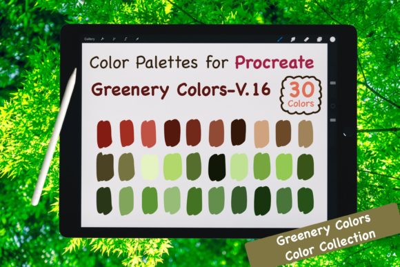 Download Procreate Color Palette-Greenery V.16 - Procreate color palette Collection